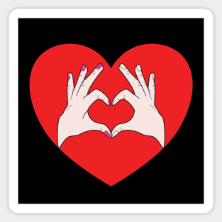 Hands Making Heart Shape Love Sign Language Valentine's Day Sticker